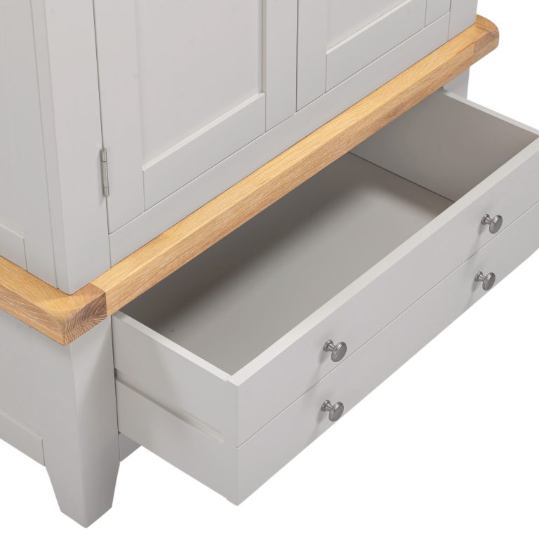 Windsor 2 Door 1 Drawer Wardrobe – Pebble Grey/Oak