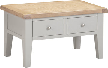 Windsor 2 Drawer Coffee Table - Pebble Grey/Oak