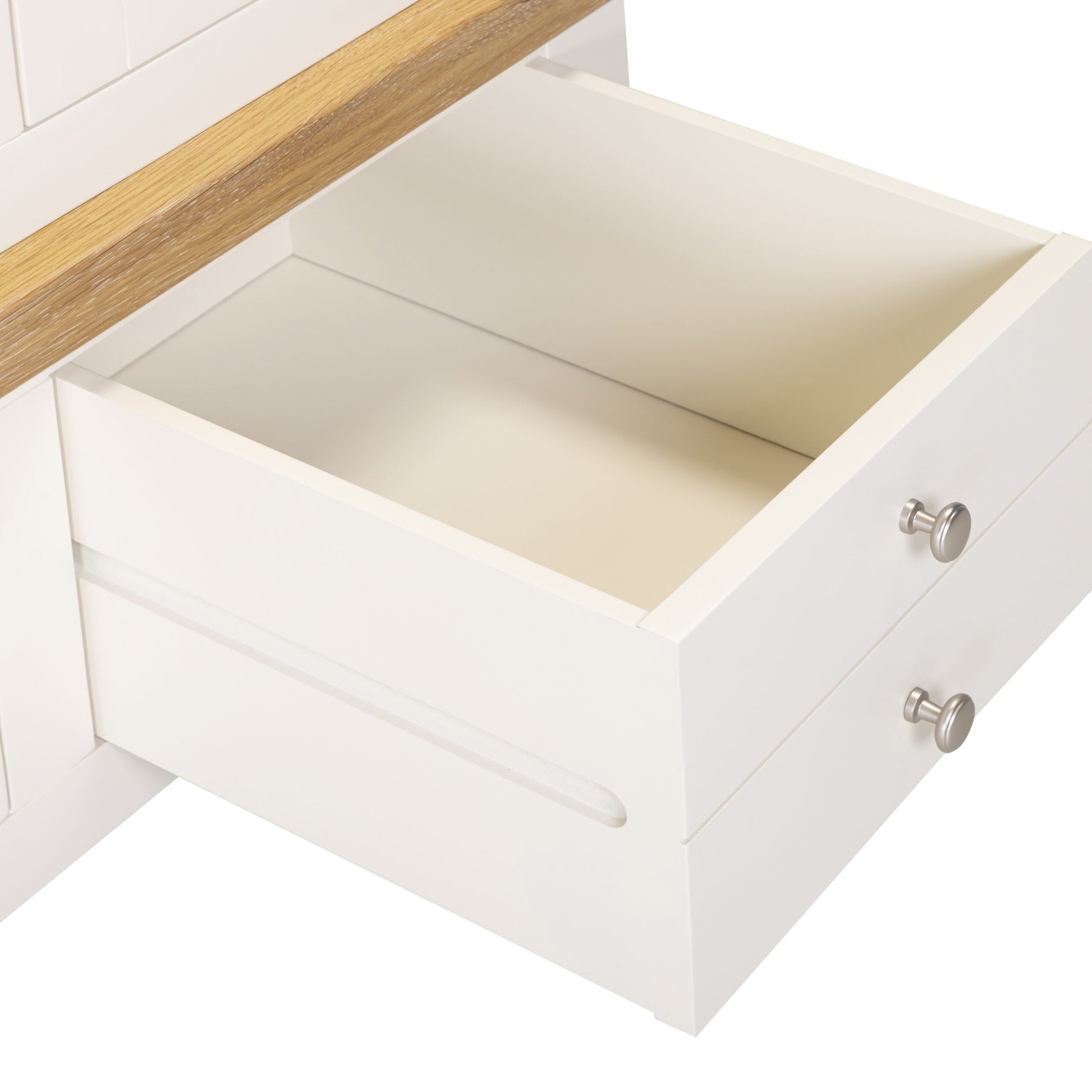 Windsor 3 Door 2 Drawer Wardrobe – Ivory/Oak