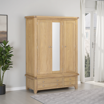 Windsor 3 Door 2 Drawer Wardrobe – Natural Oak