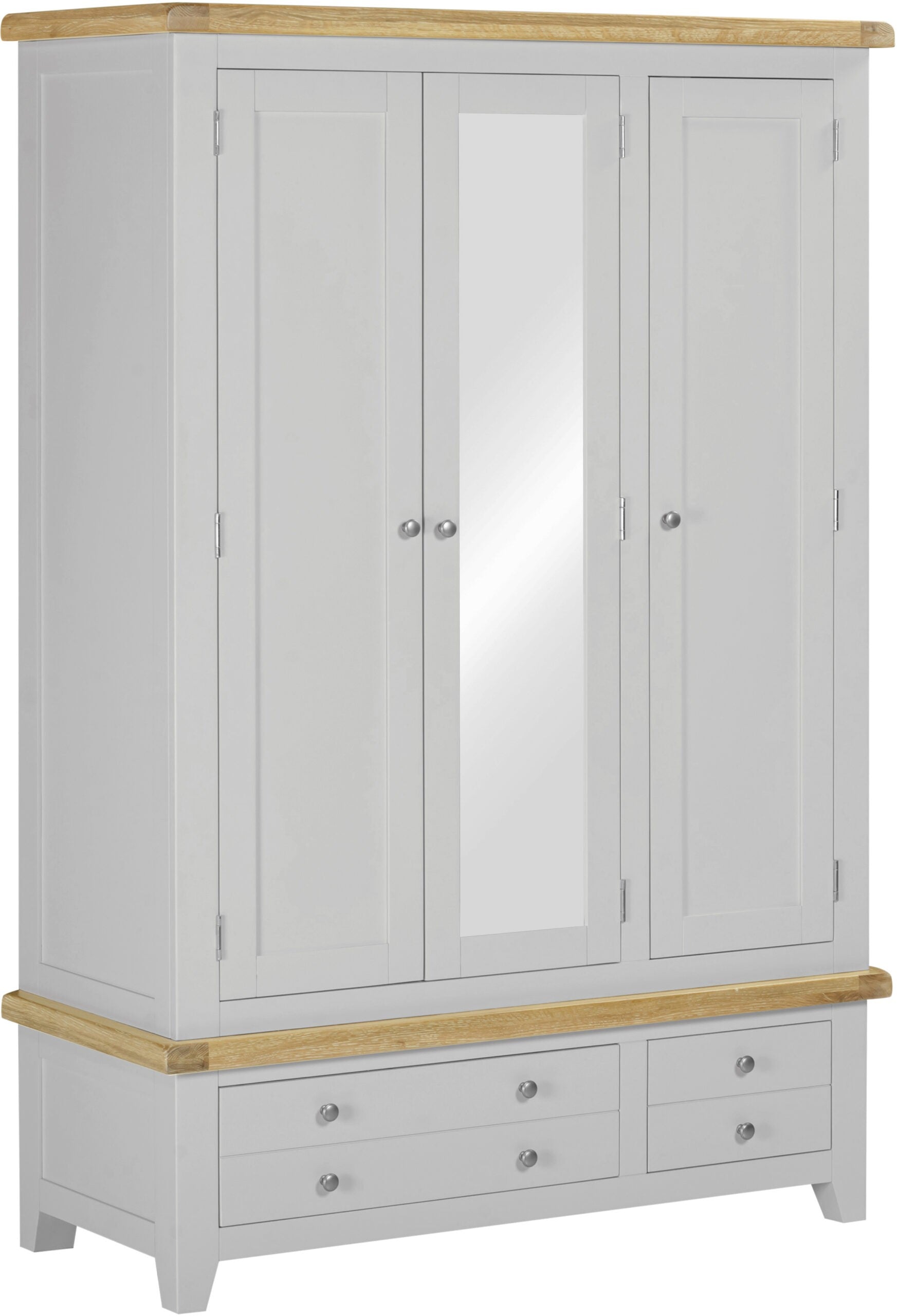 Windsor 3 Door 2 Drawer Wardrobe – Pebble Grey/Oak