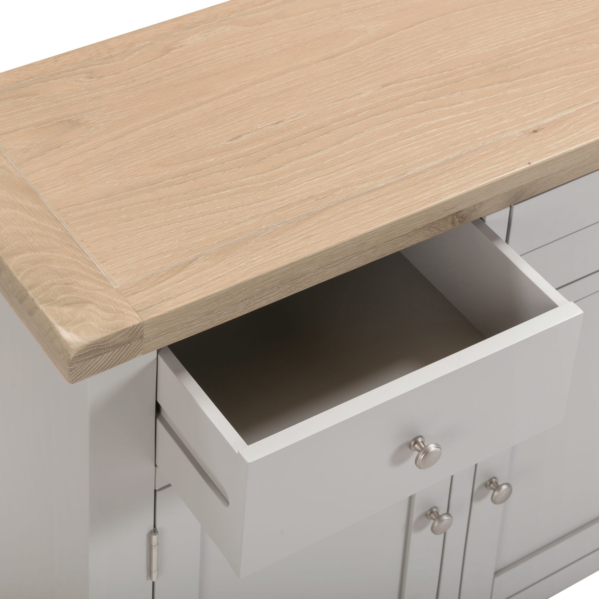 Windsor 3 Door 3 Drawer Sideboard – Pebble Grey/Oak