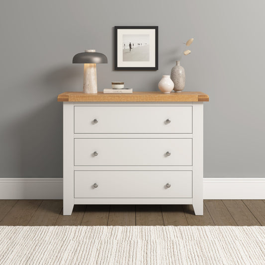 Windsor 3 Drawer Chest - Ivory/Oak