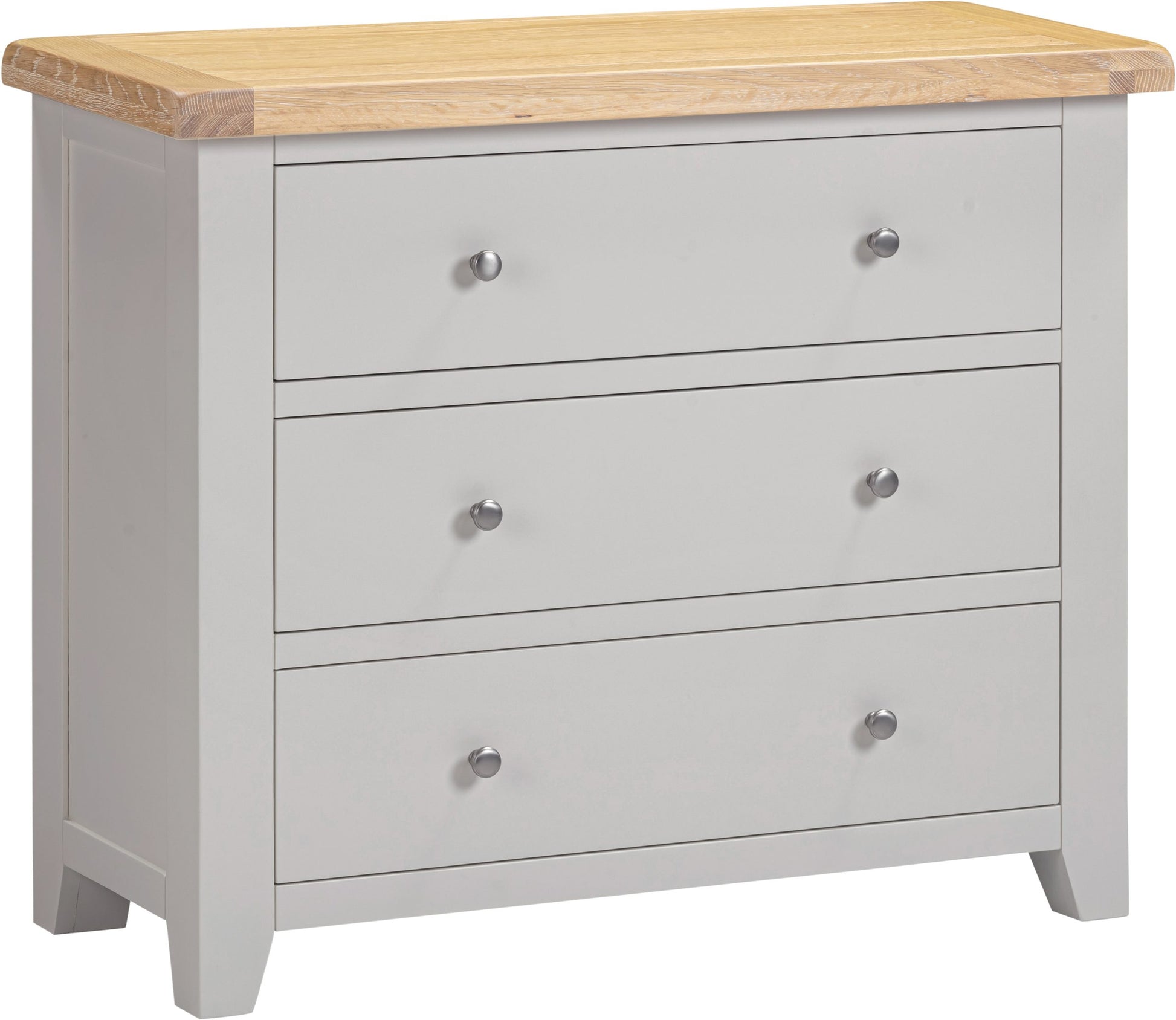 Windsor 3 Drawer Chest - Pebble Grey/Oak