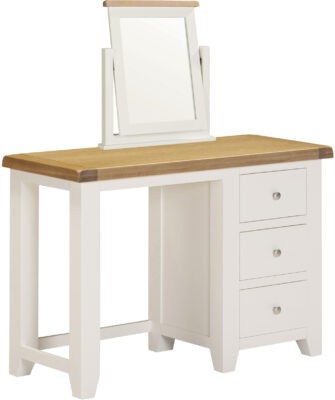 Windsor 3 Drawer Dressing Table & Mirror - Ivory/Oak