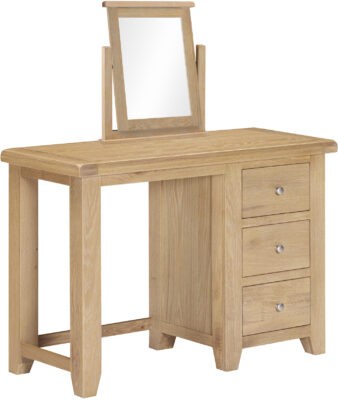 Windsor 3 Drawer Dressing Table & Mirror - Natural Oak