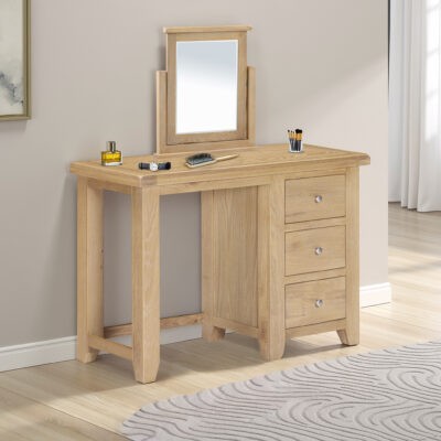 Windsor 3 Drawer Dressing Table & Mirror - Natural Oak