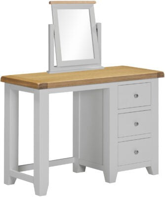 Windsor 3 Drawer Dressing Table & Mirror - Pebble Grey/Oak
