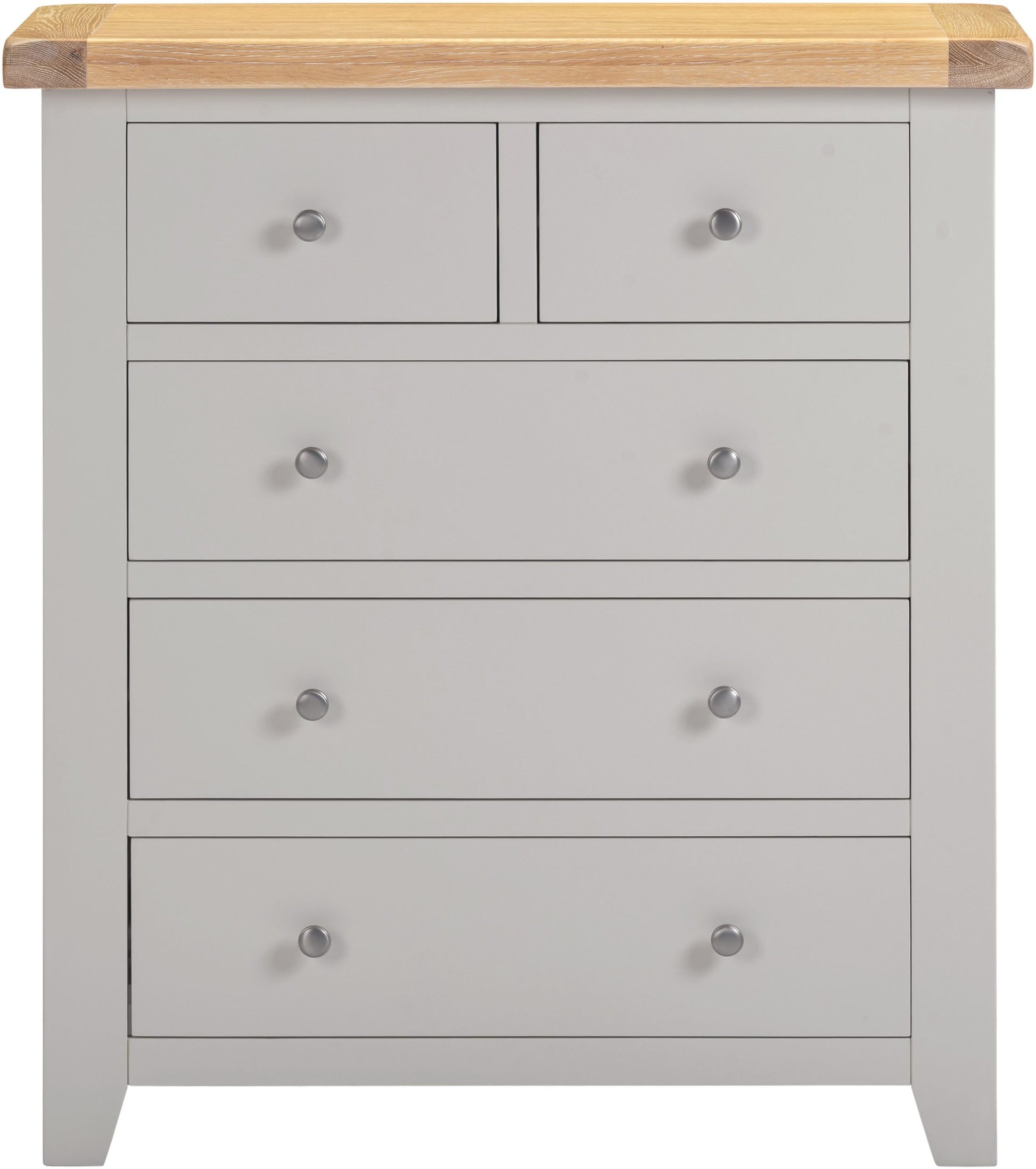 Windsor 3+2 Drawer Chest - Pebble Grey/Oak