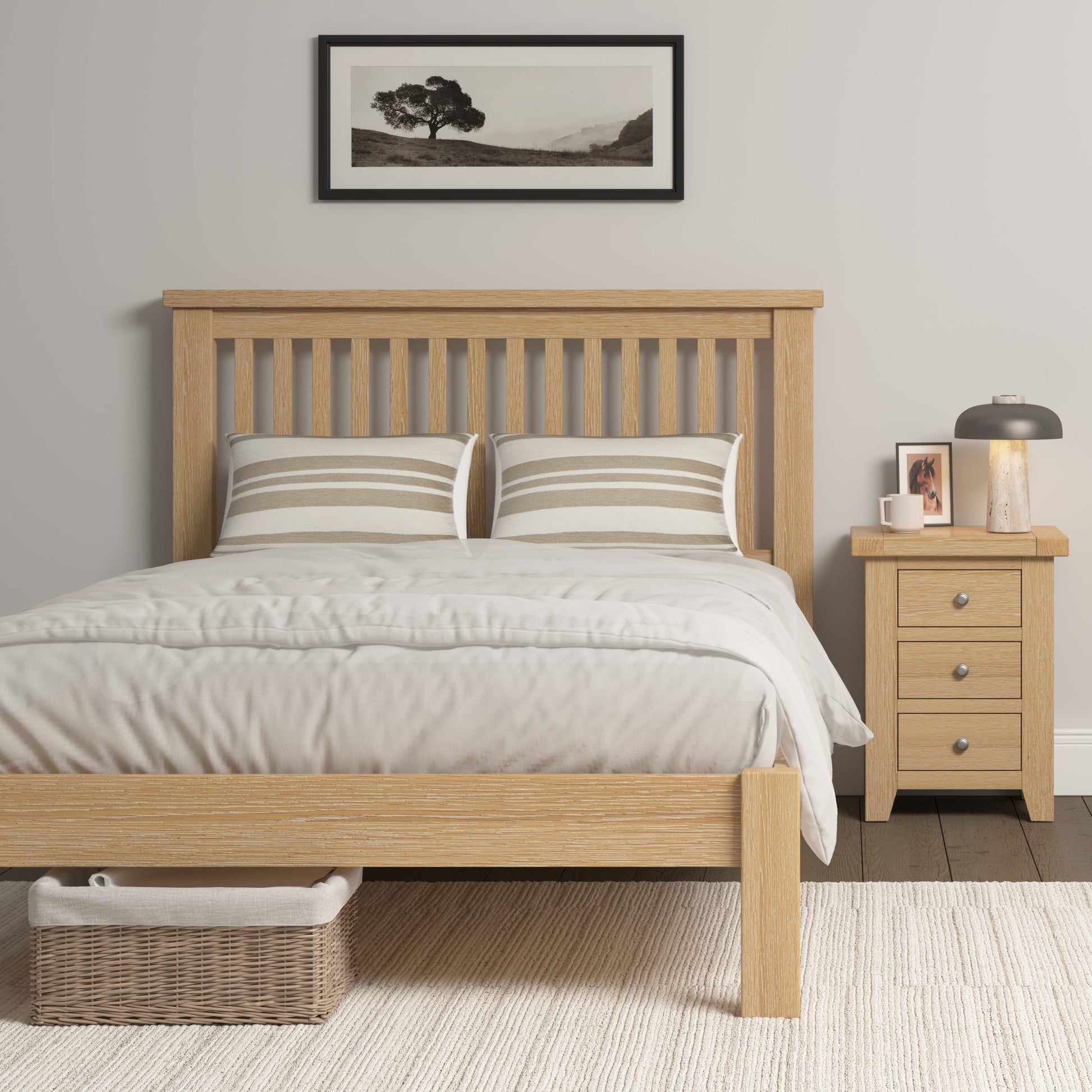 Windsor 4'6" Bed Low Foot End - Natural Oak