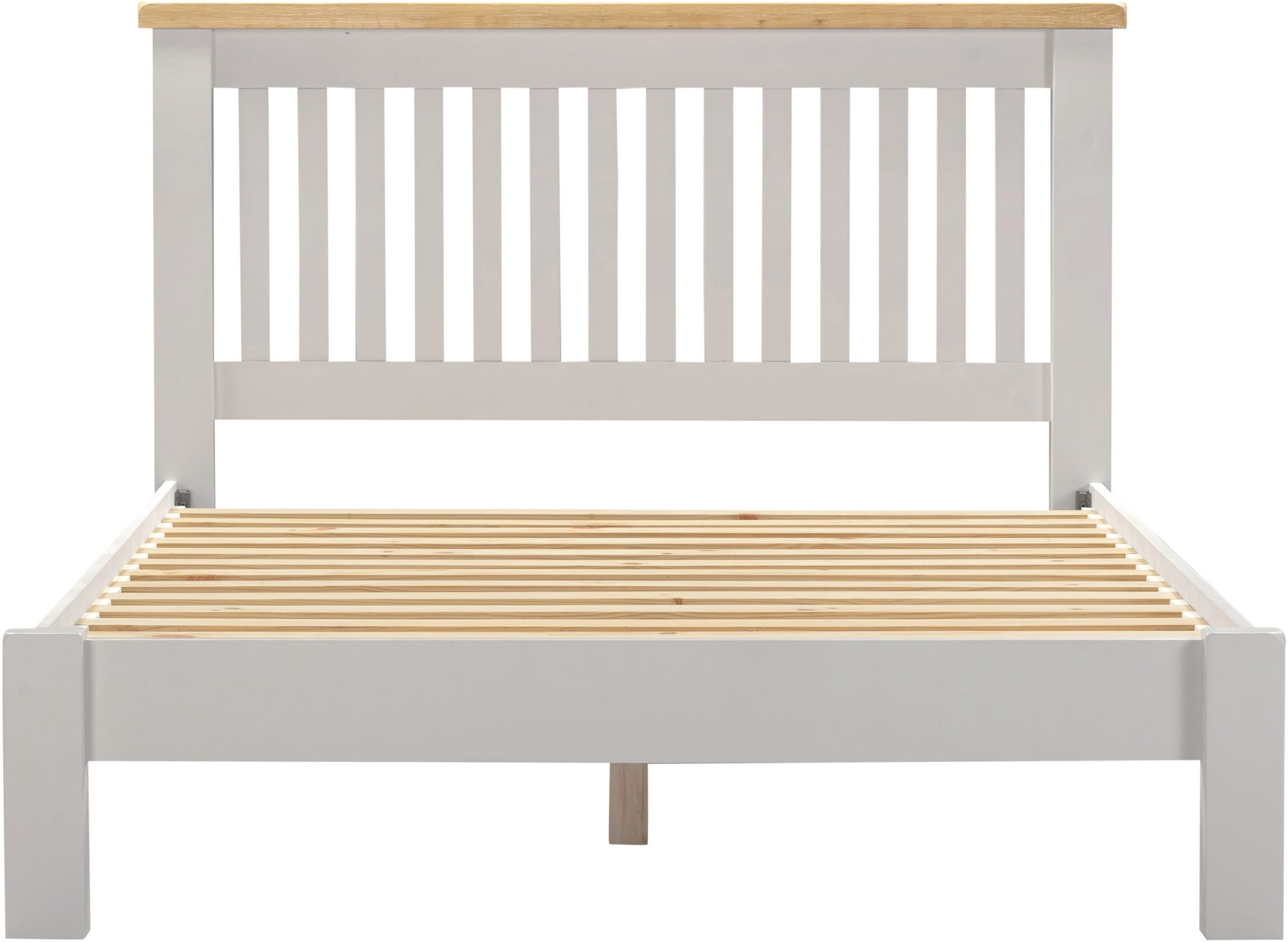 Windsor 4'6" Bed Low Foot End - Pebble Grey/Oak