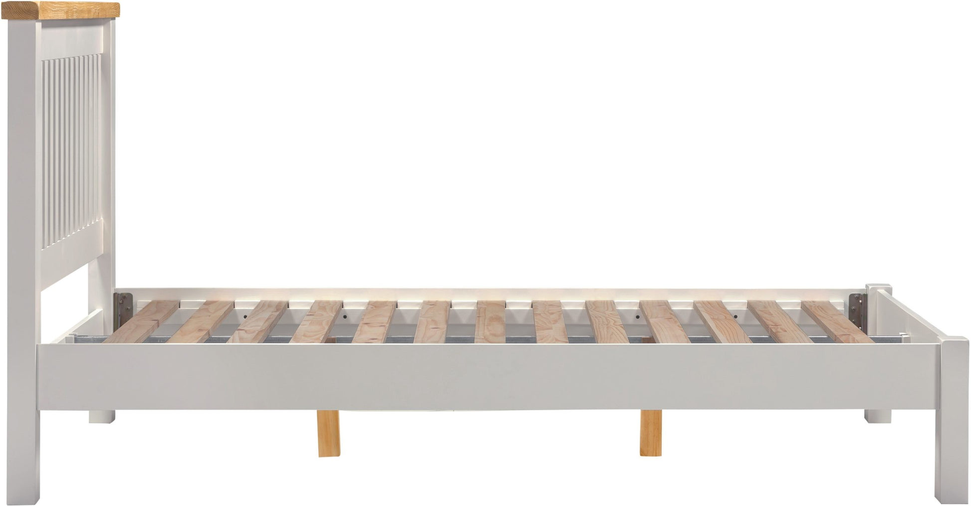 Windsor 4'6" Bed Low Foot End - Pebble Grey/Oak