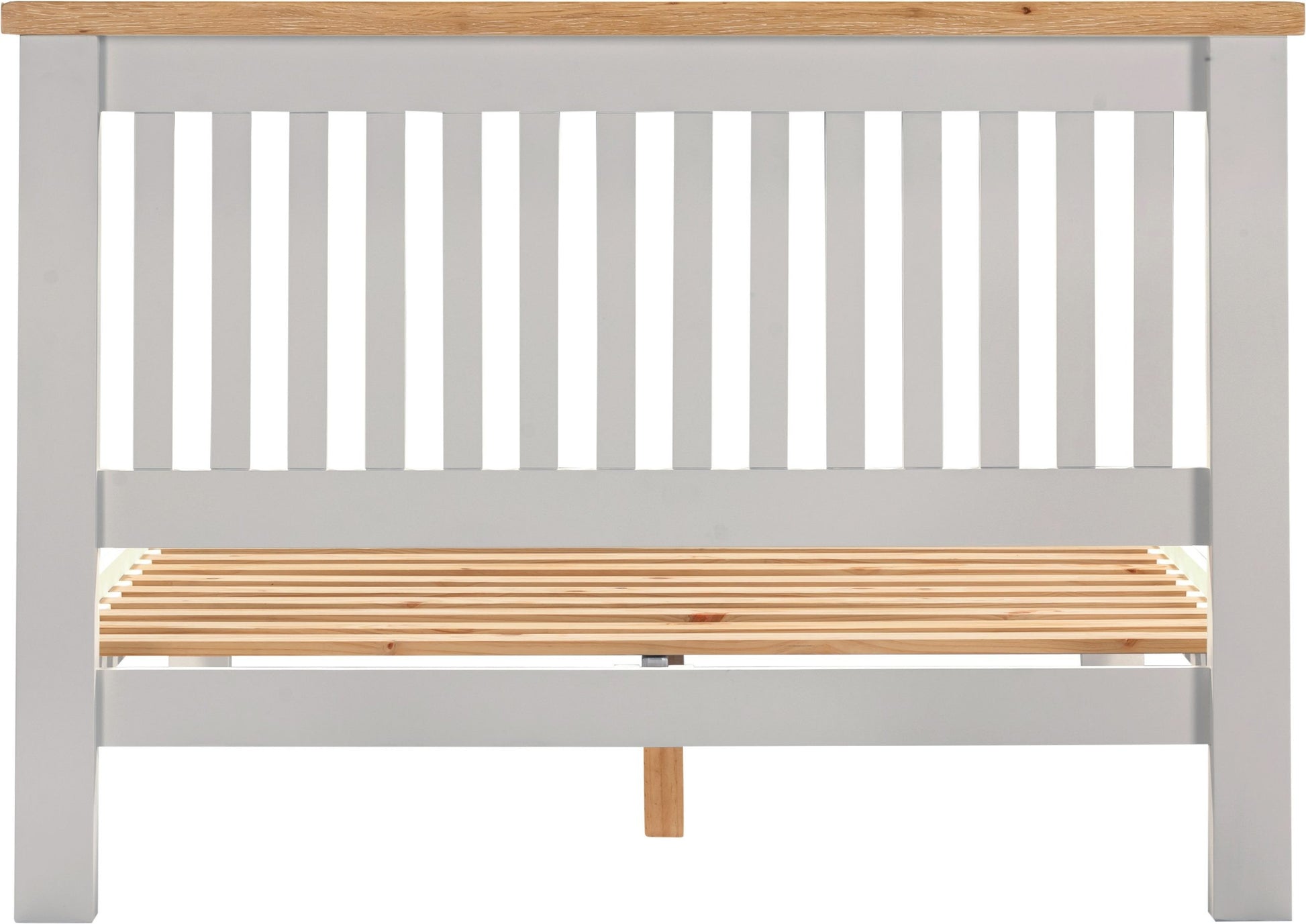 Windsor 4'6" Bed Low Foot End - Pebble Grey/Oak