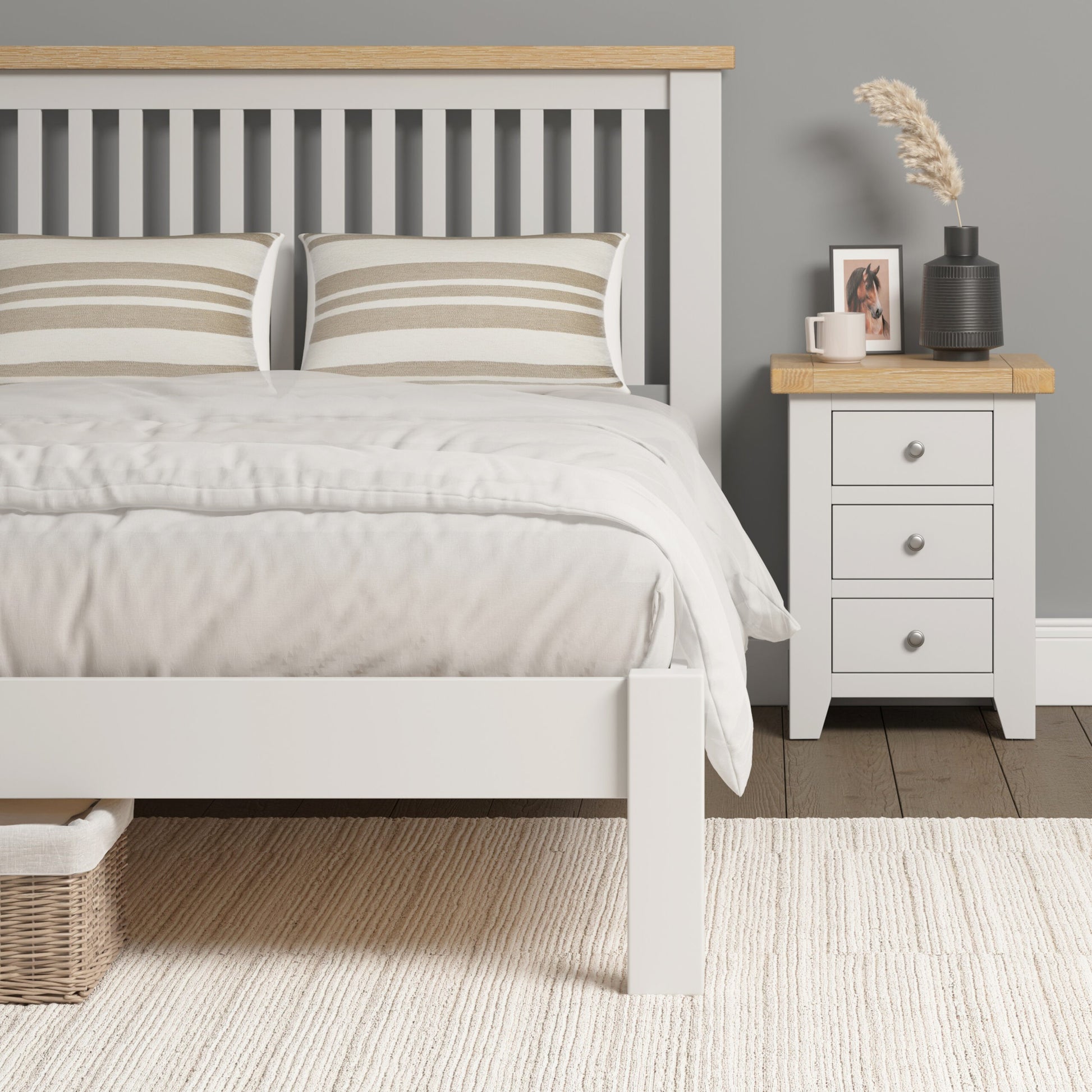 Windsor 5' Bed Low Foot End - Ivory/Oak