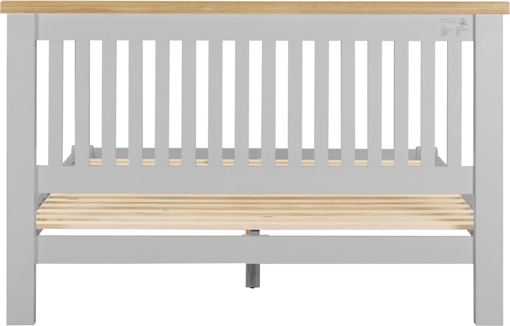 Windsor 5' Bed Low Foot End - Pebble Grey/Oak