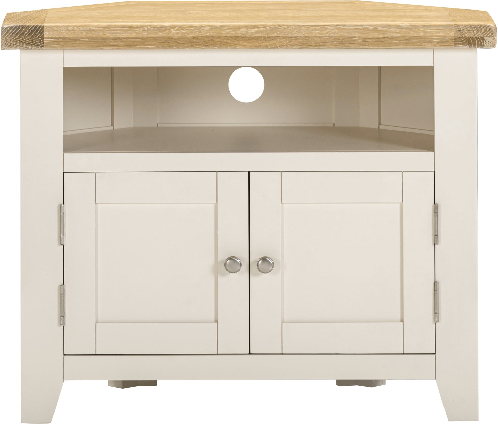Windsor Corner TV Unit - Ivory/Oak