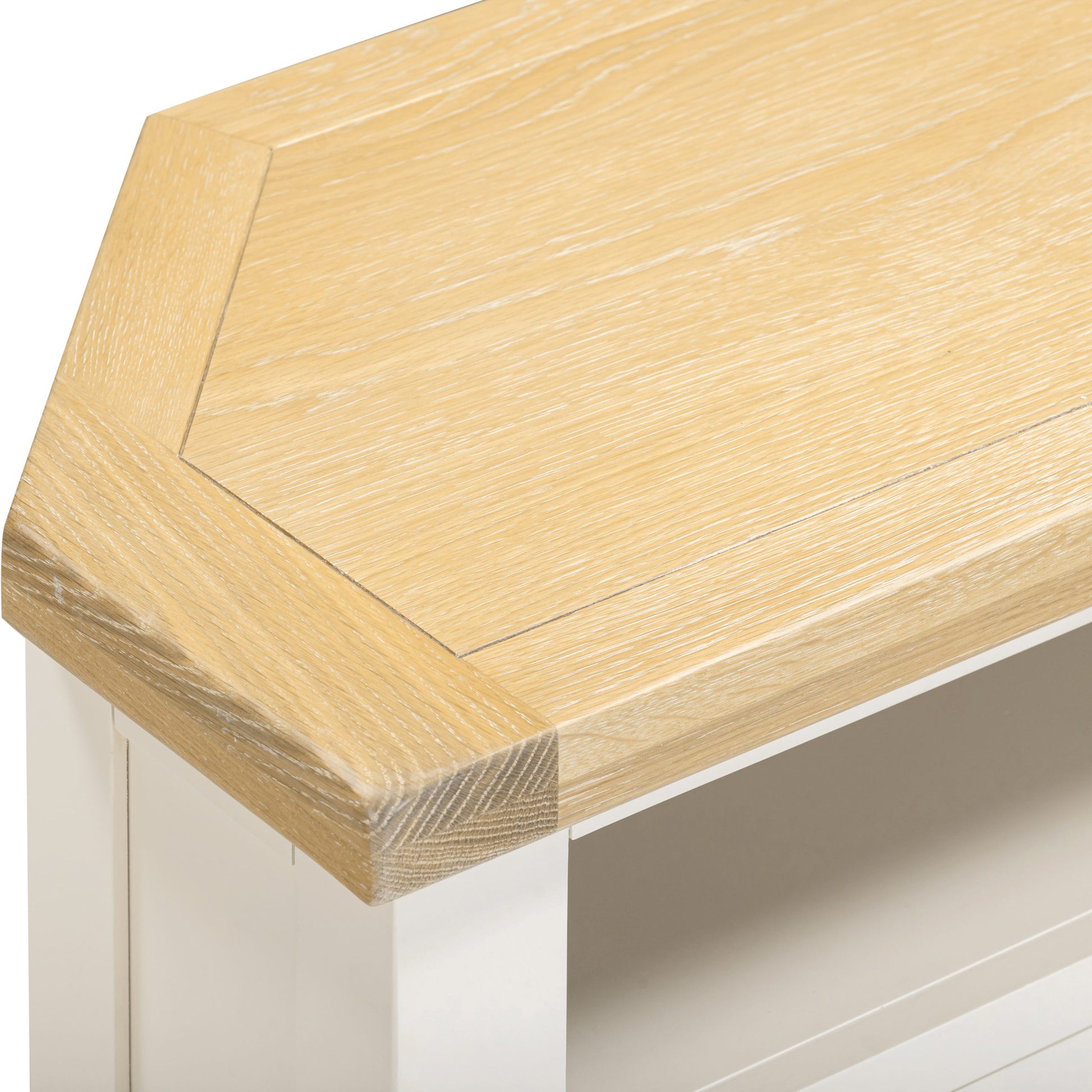 Windsor Corner TV Unit - Ivory/Oak