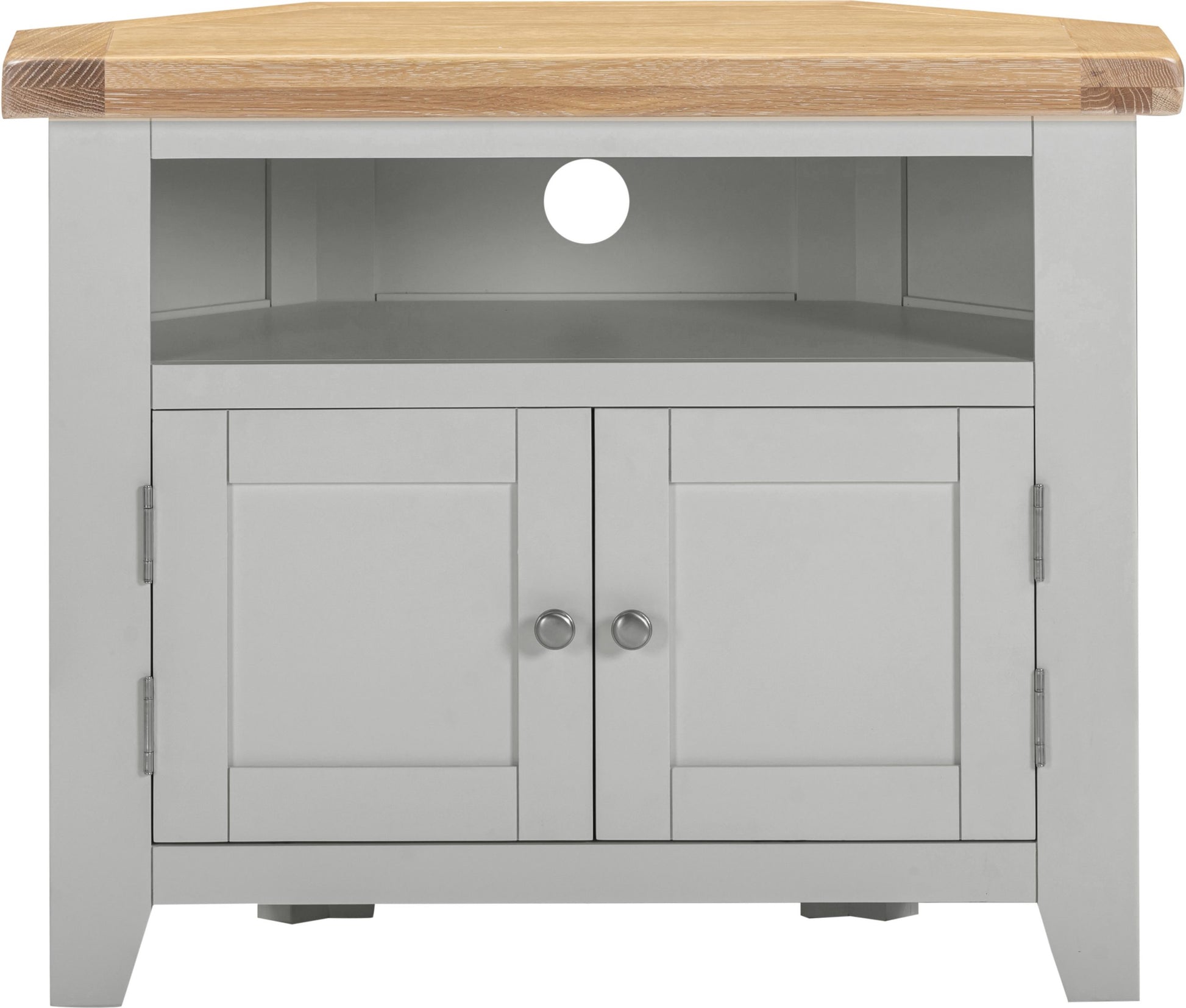 Windsor Corner TV Unit - Pebble Grey/Oak