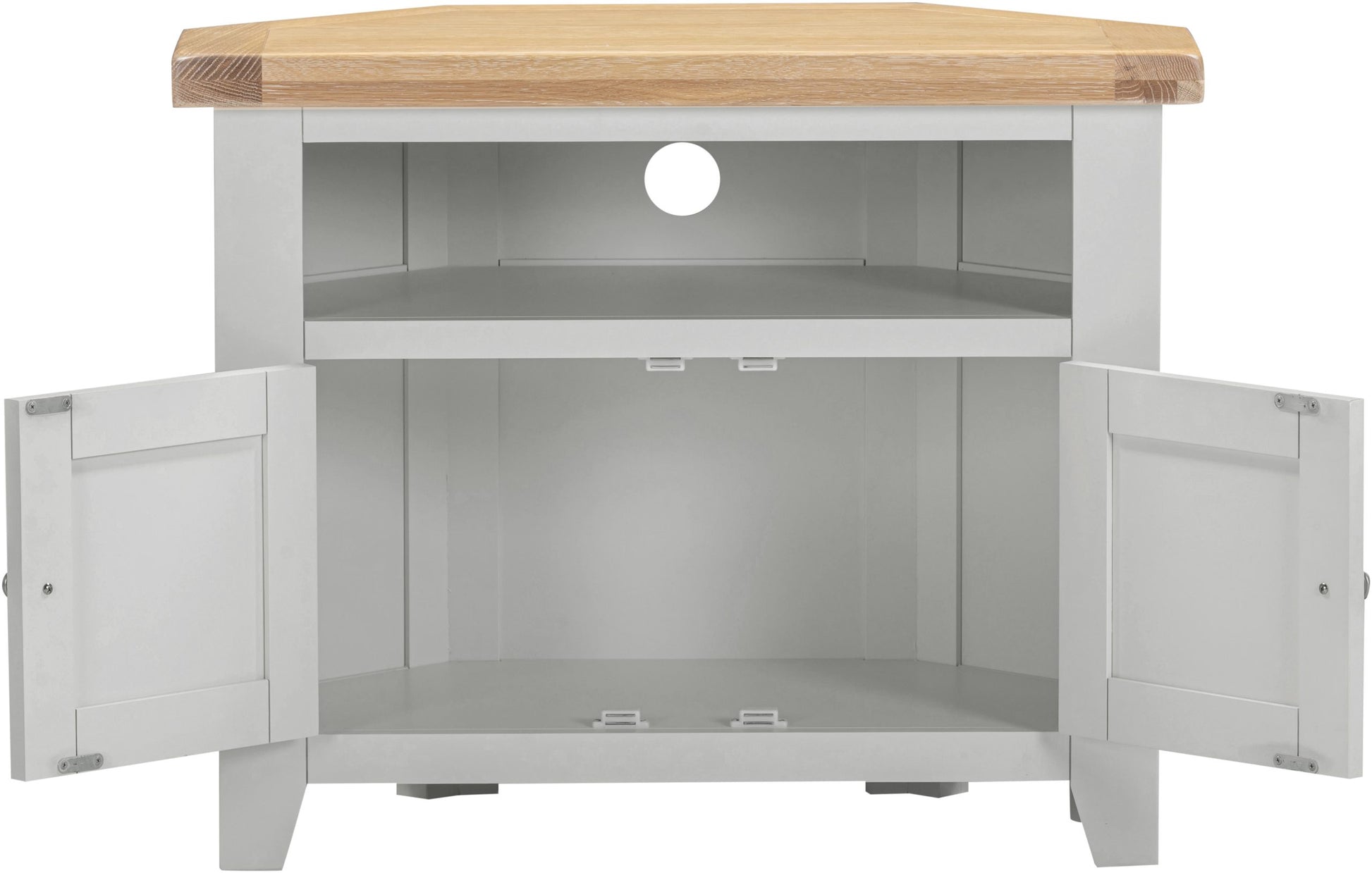 Windsor Corner TV Unit - Pebble Grey/Oak