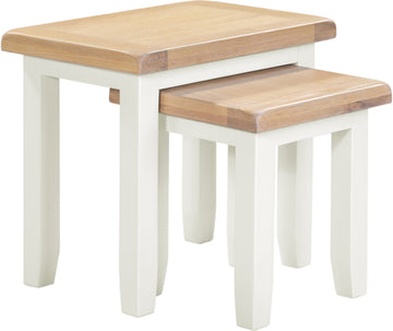 Windsor Nest of 2 Tables - Ivory/Oak