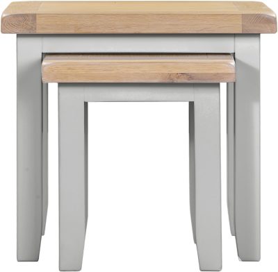 Windsor Nest of 2 Tables - Pebble Grey/Oak