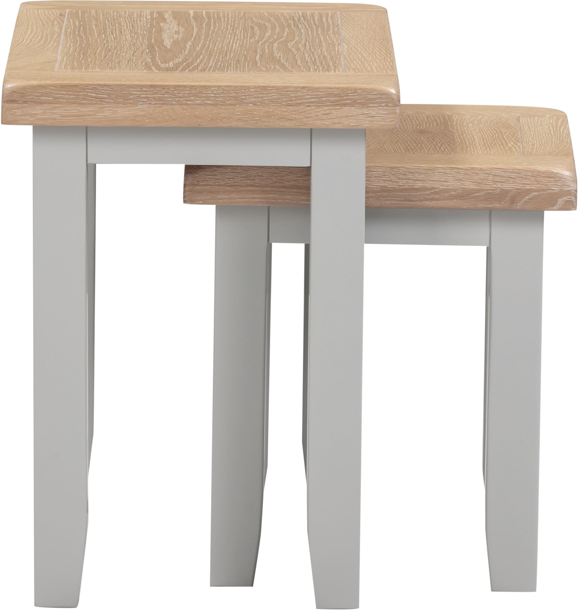 Windsor Nest of 2 Tables - Pebble Grey/Oak