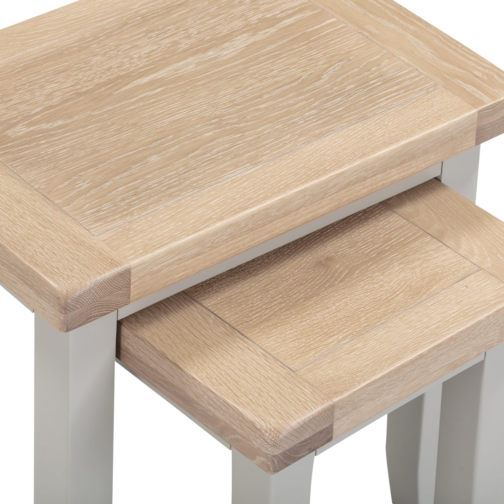 Windsor Nest of 2 Tables - Pebble Grey/Oak