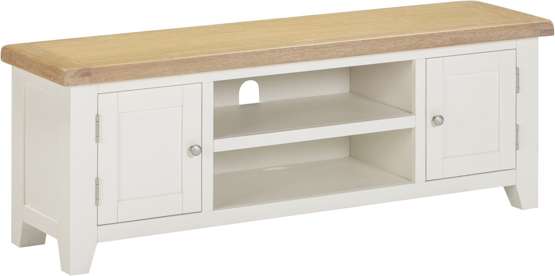 Windsor Straight TV Unit - Ivory/Oak
