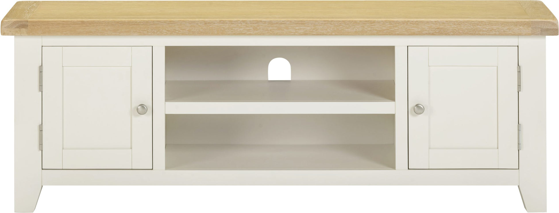 Windsor Straight TV Unit - Ivory/Oak