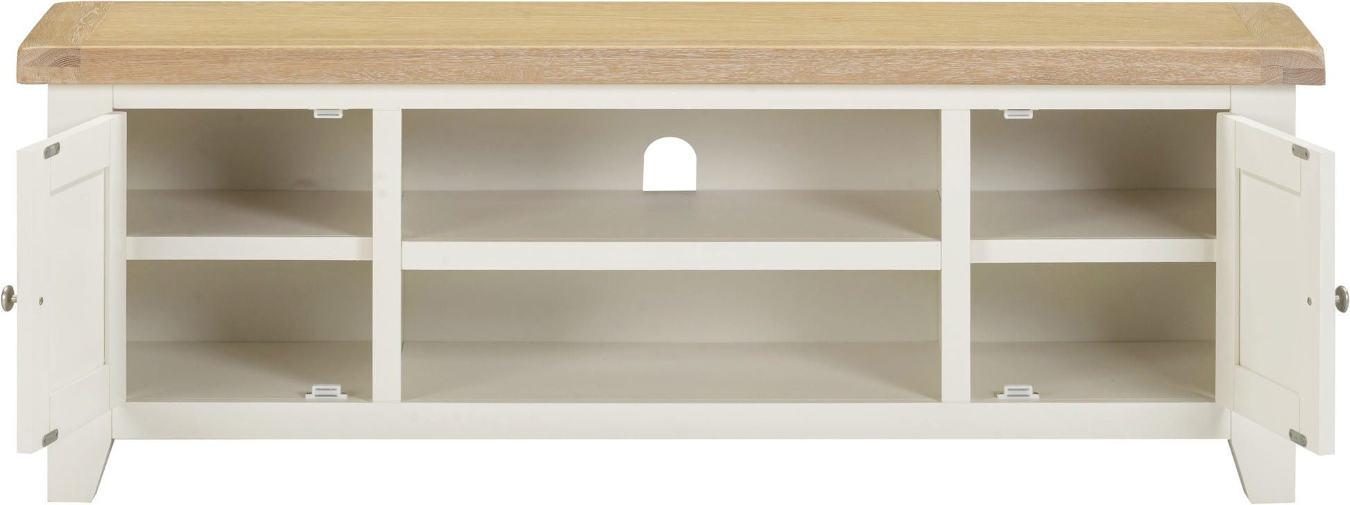 Windsor Straight TV Unit - Ivory/Oak