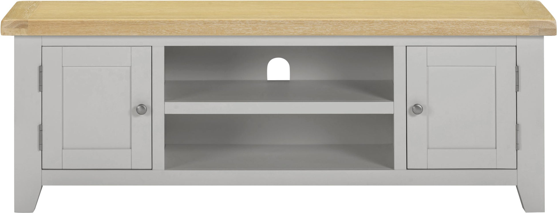 Windsor Straight TV Unit - Pebble Grey/Oak