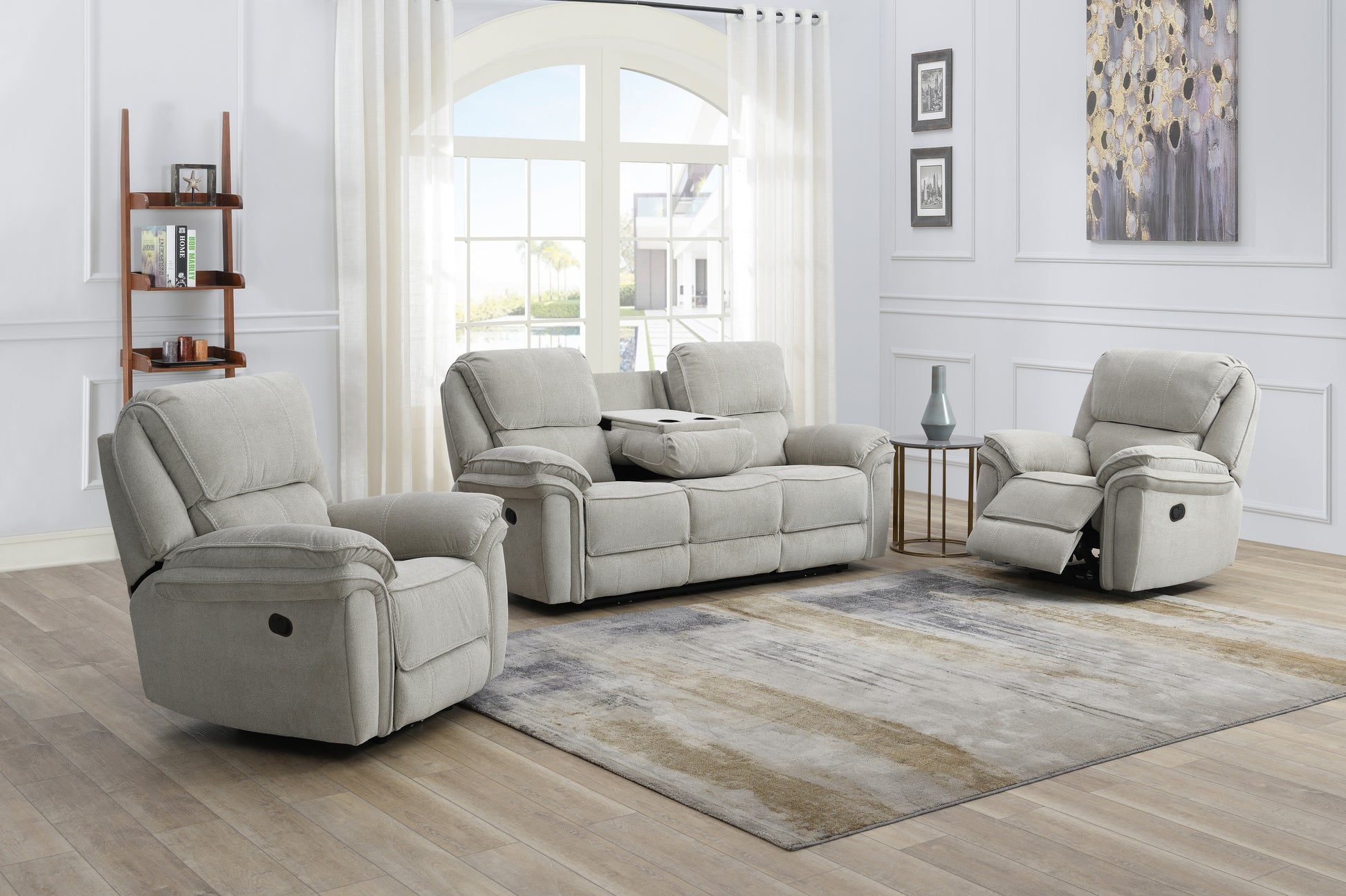 Westbury 3+1+1 Manual Reclining Sofas- Beige