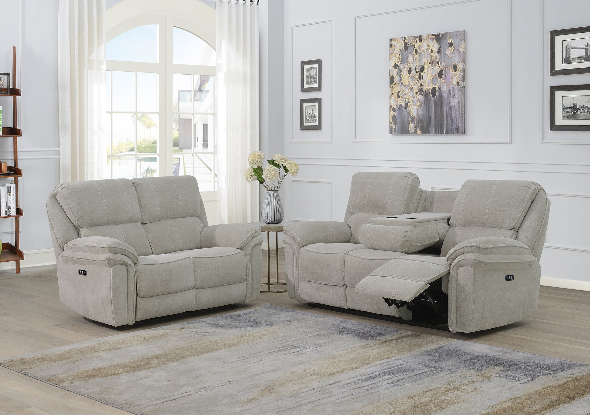 Westbury 3+2 Electric Reclining Sofas- Beige
