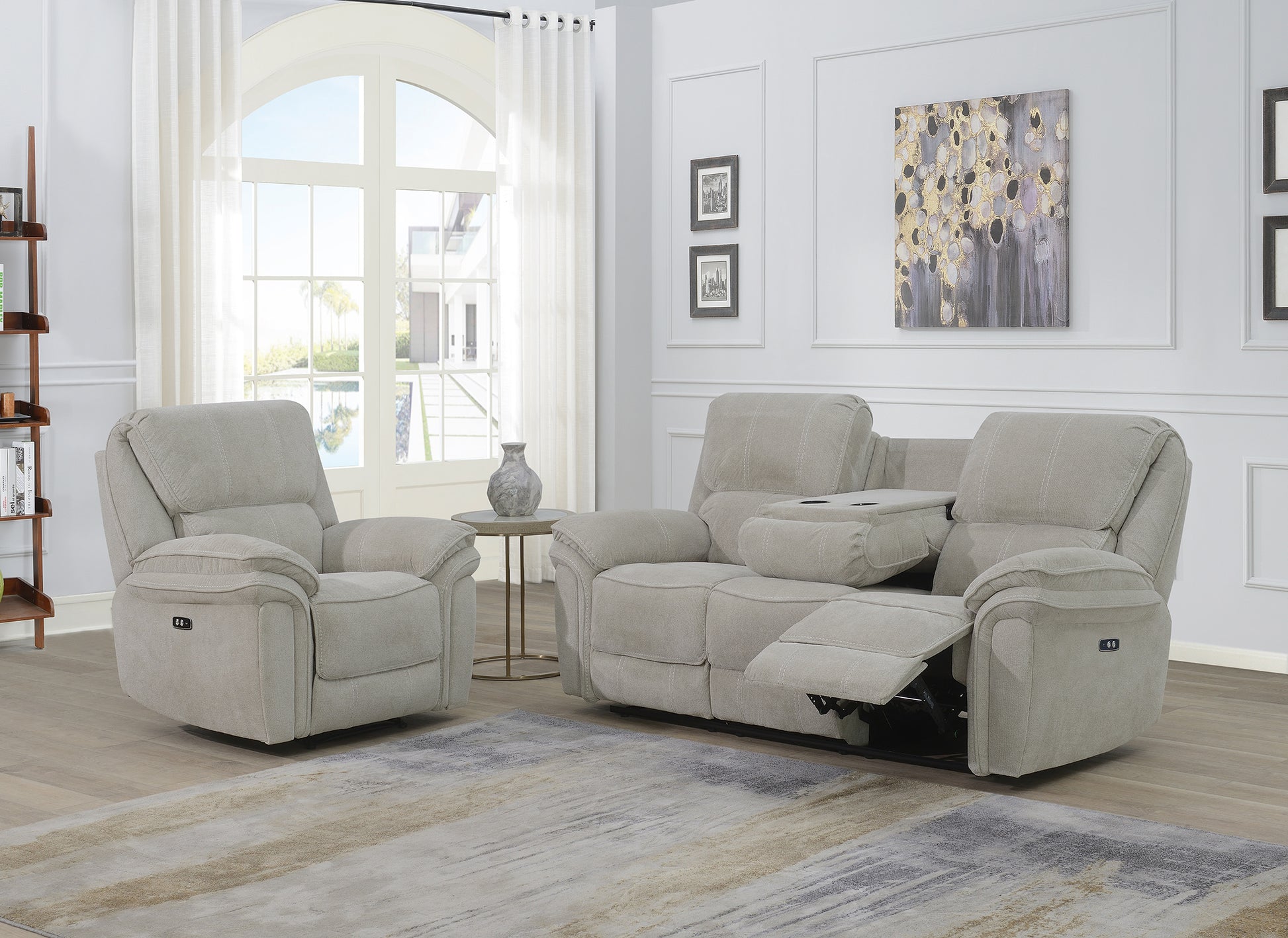 Westbury 3+1+1 Electric Reclining Sofas- Beige