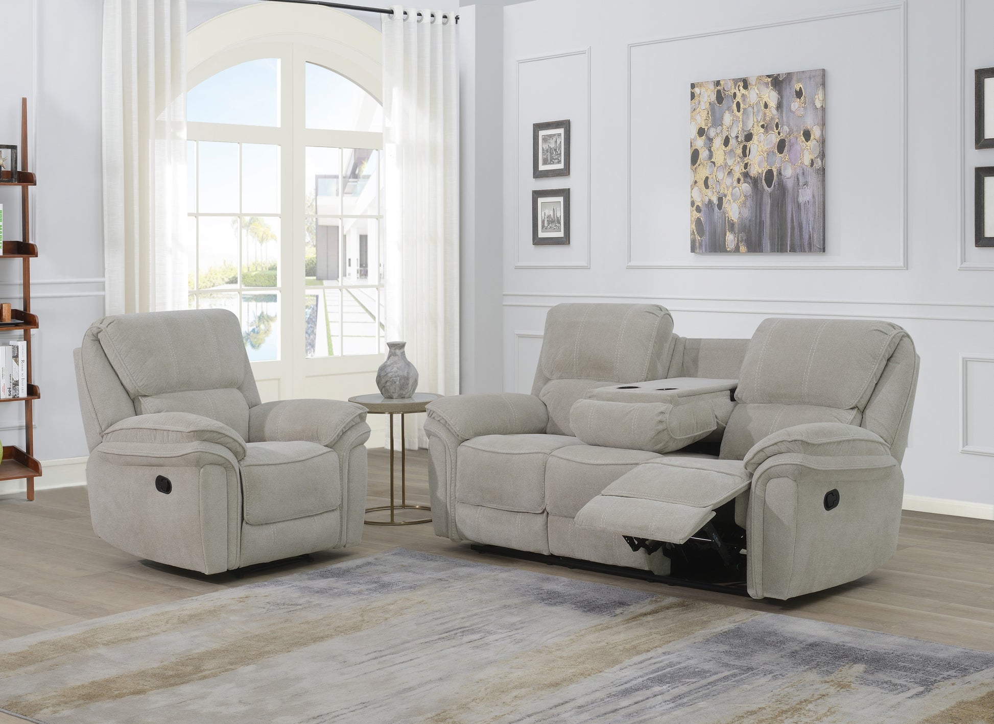 Westbury 3+1+1 Manual Reclining Sofas- Beige