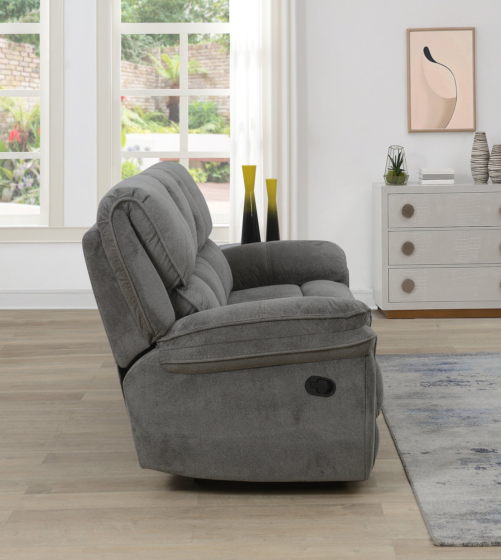 Westbury 2 Seater Manual Recliner Sofa- Stone
