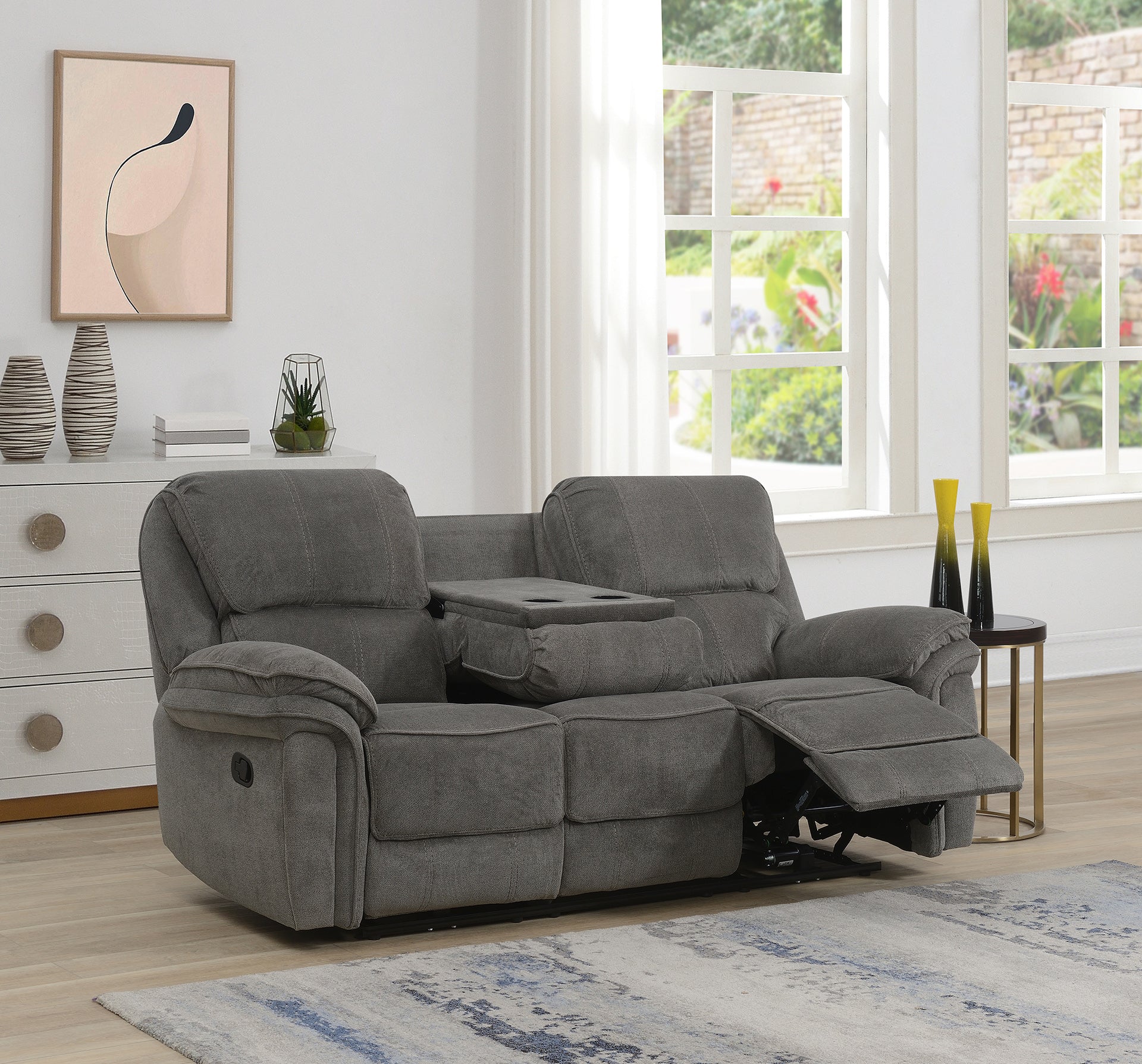 Westbury 3 Seater Manual Recliner Sofa- Stone