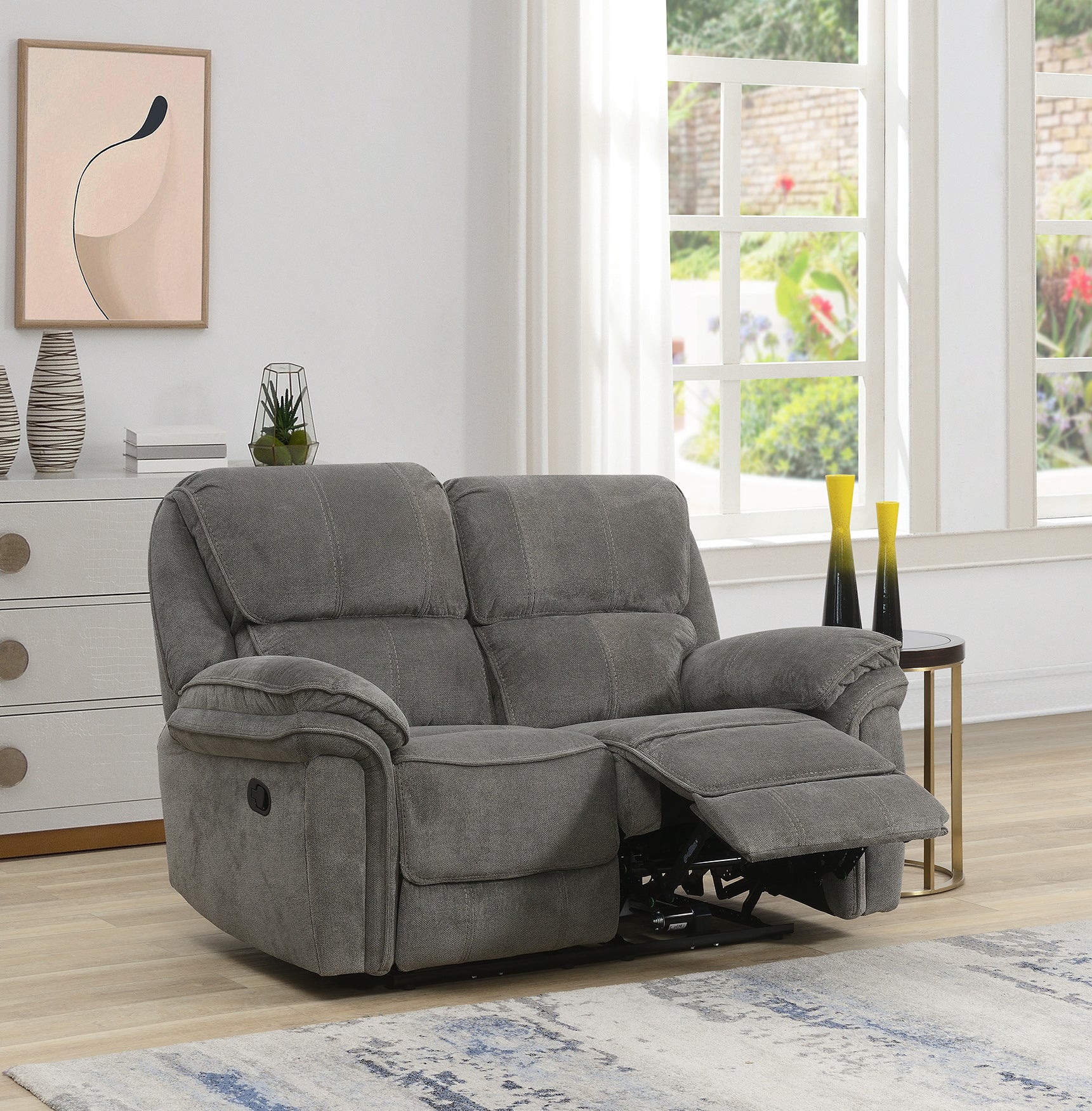 Westbury 2 Seater Manual Recliner Sofa- Stone