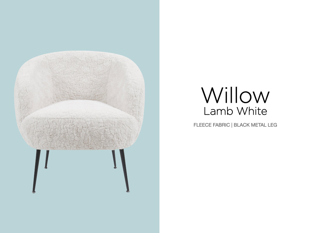 Willow Bedroom Chair - Lamb White