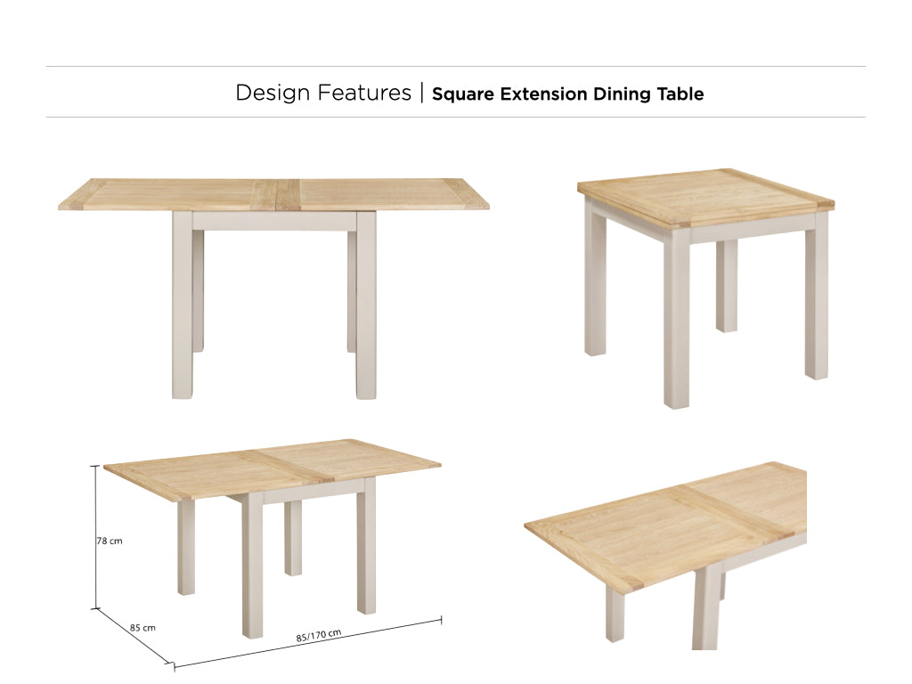 Windermere Square Extension Dining Table- Painted