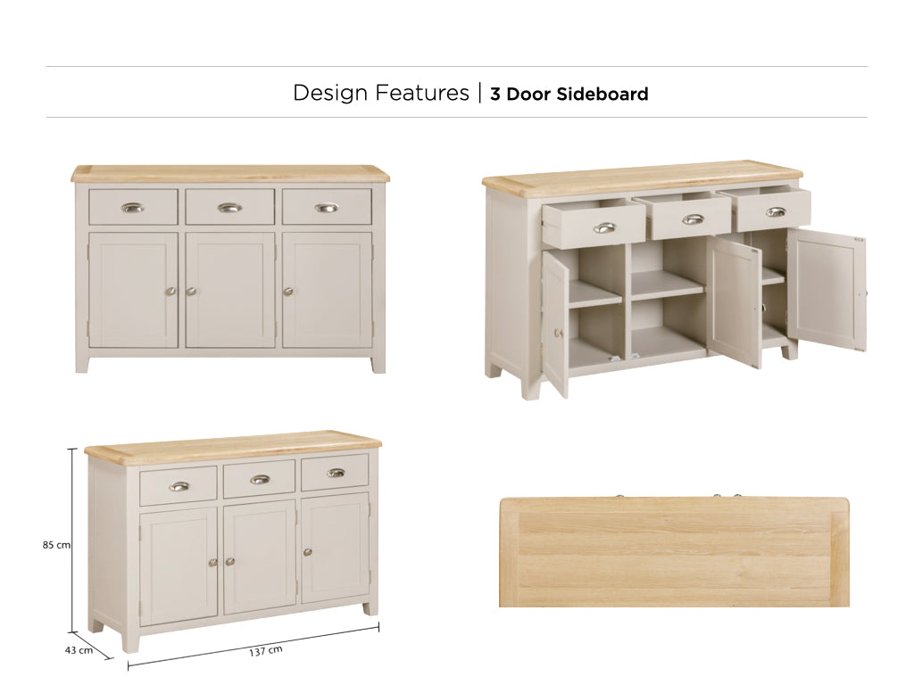 Windermere 3 Door Sideboard- Painted