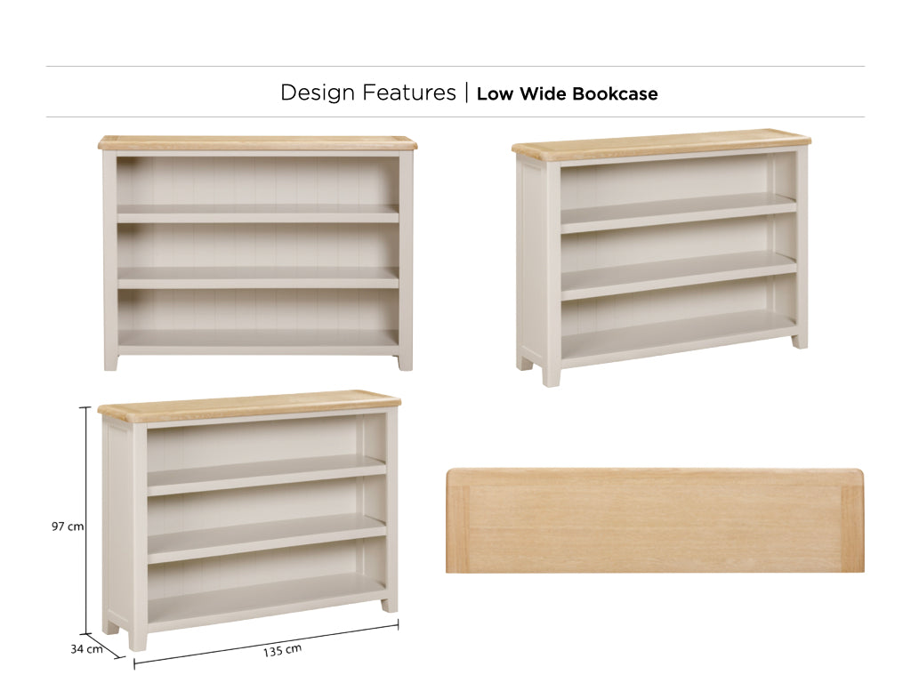 Windermere Wide Low Bookcase- Painted 