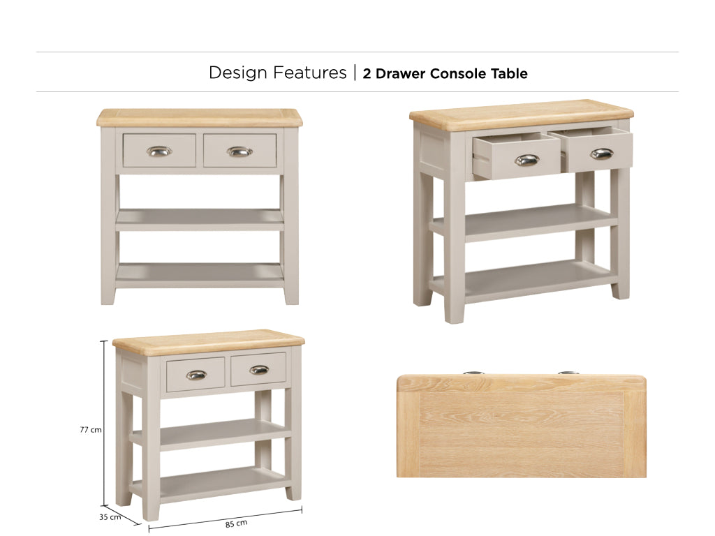 Windermere 2 Drawer Console Table-  Painted
