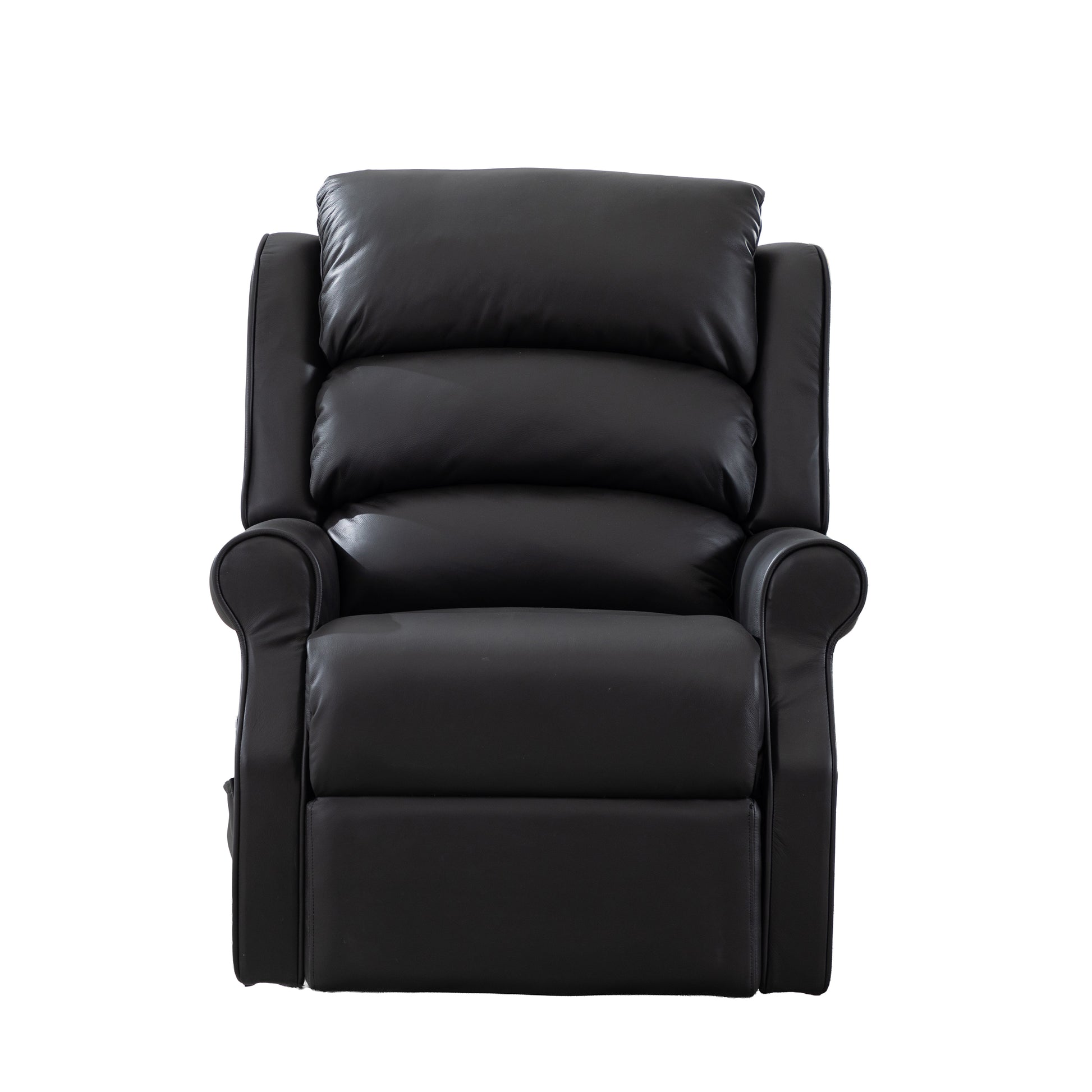 Windsor Black Leather Lift & Tilt Recliner - Dual Motor on a white background