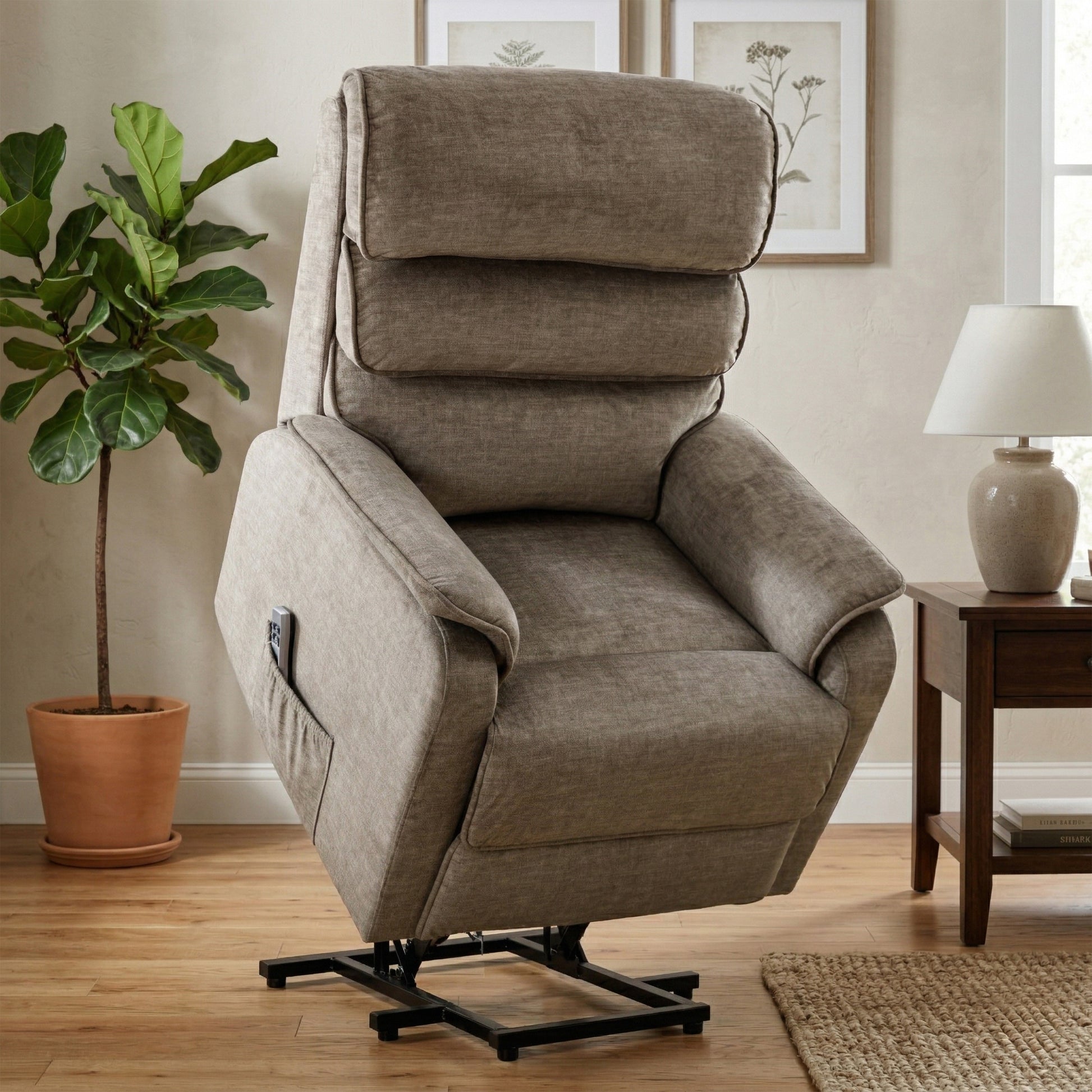 Savoy Electric Lift & Tilt Dual Motor Chair - Taupe