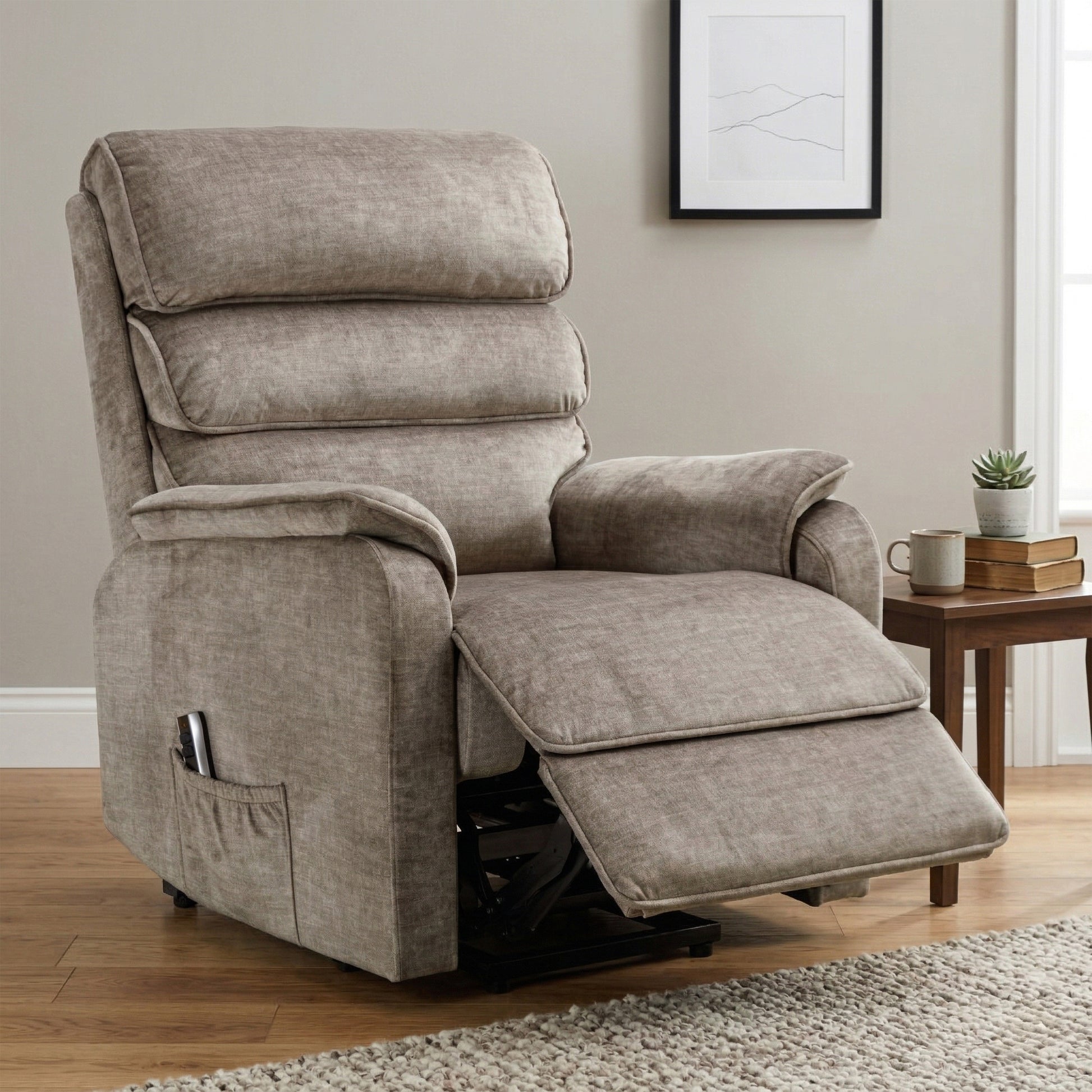 Savoy Electric Lift & Tilt Dual Motor Chair - Taupe