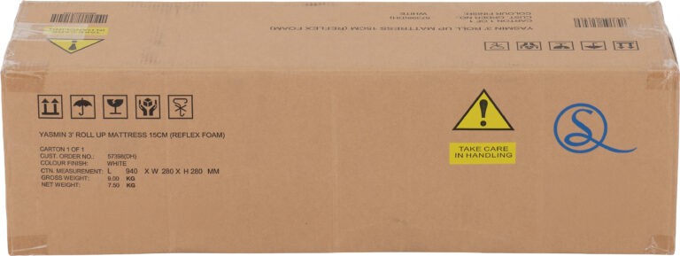 Cardboard box packaging of Yasmin mattress