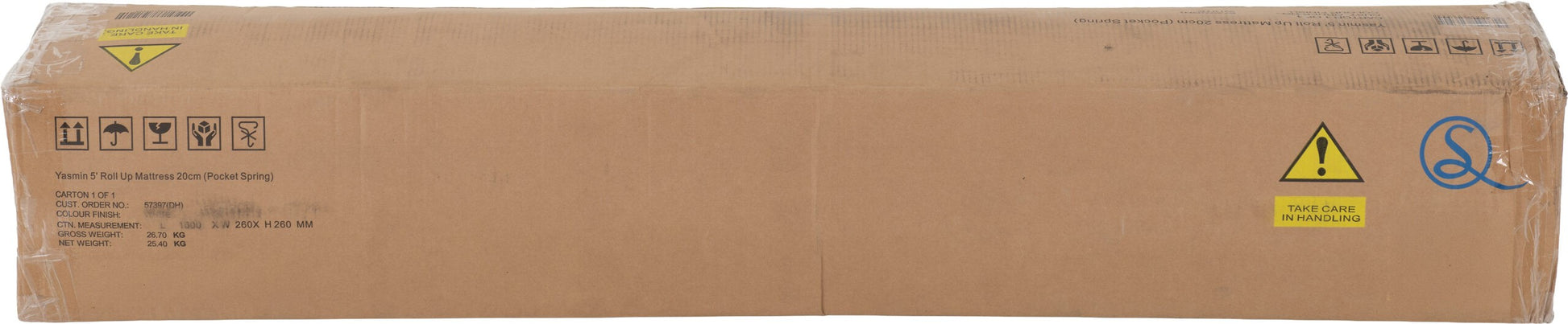 Yasmin 5' Roll-Up Mattress 20cm (Pocket Spring) - White