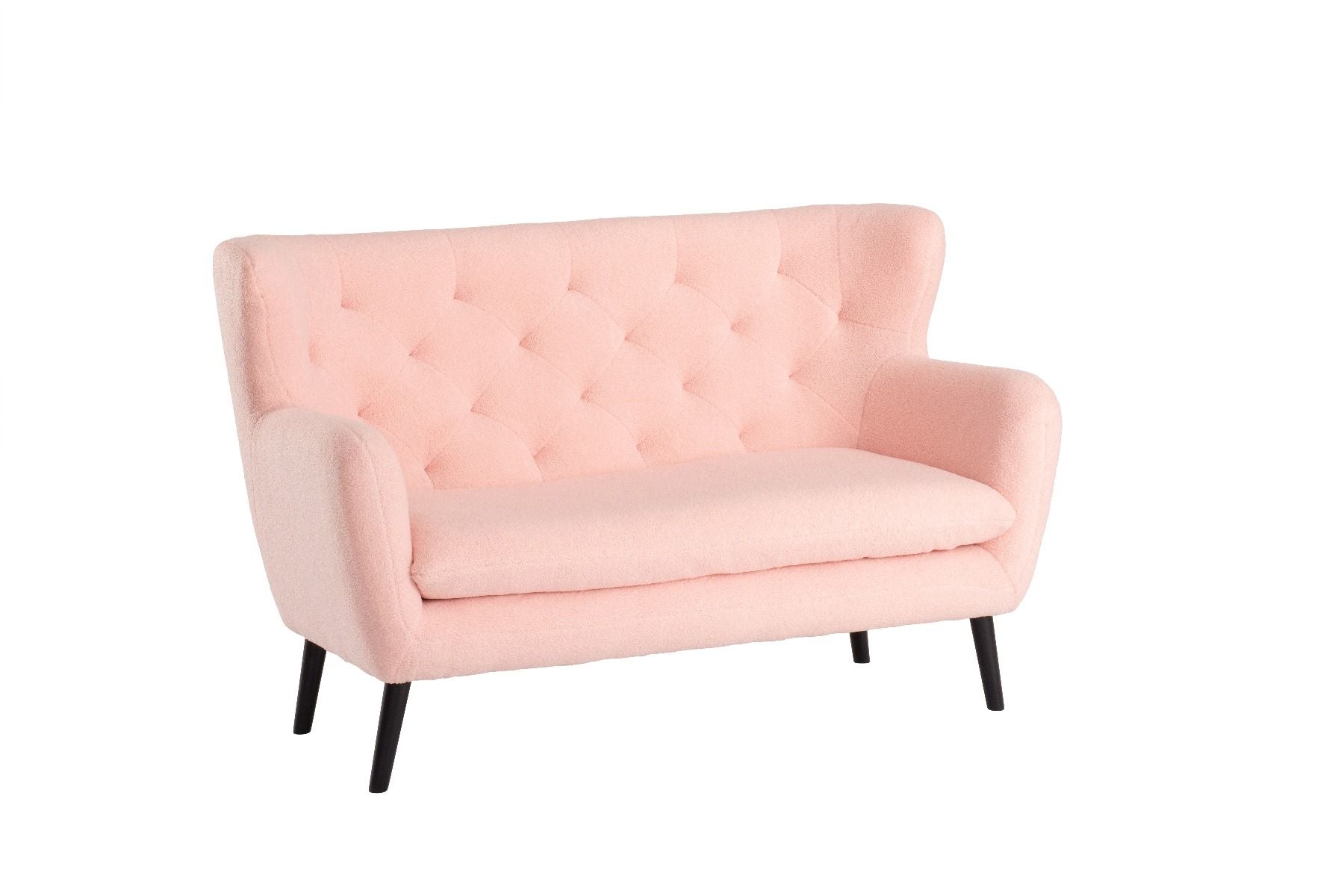 Yak 2 Seater Sofa - Short Faux Sheepskin - Pink