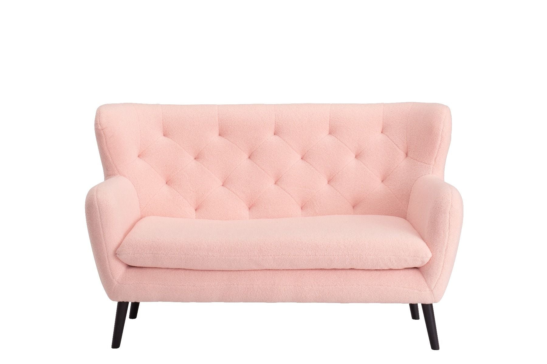 Yak 2 Seater Sofa - Short Faux Sheepskin - Pink